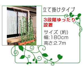 セキスイ つる植物栽培キット(立掛けタイプ ワイド) グリーン/ブラウン 緑のカーテン