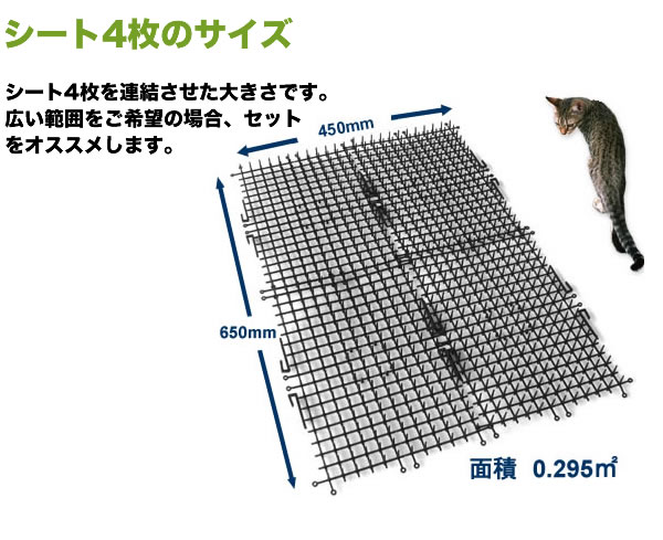 ここダメシート4枚のサイズ