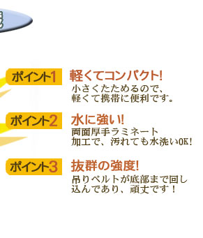 軽くてコンパクト　水に強い　抜群の強度