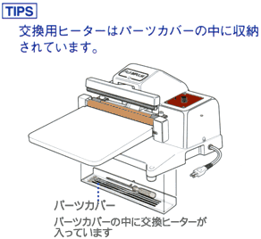 バーツカバーの中に交換ヒーターが入っています。