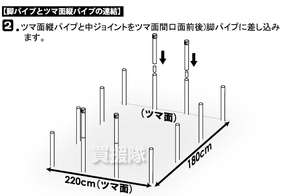 第一ビニールダイムハウス1坪用の組立方法2