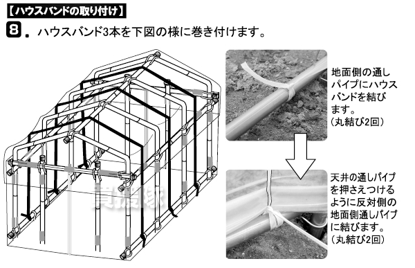 第一ビニールダイムハウス1坪用の組立方法8