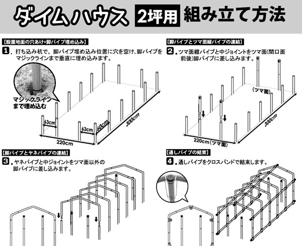 ダイムハウス 菜園ハウス 温室 栽培 雨よけ