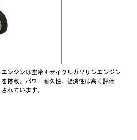 エンジンは空冷4サイクルエンジンを搭載。