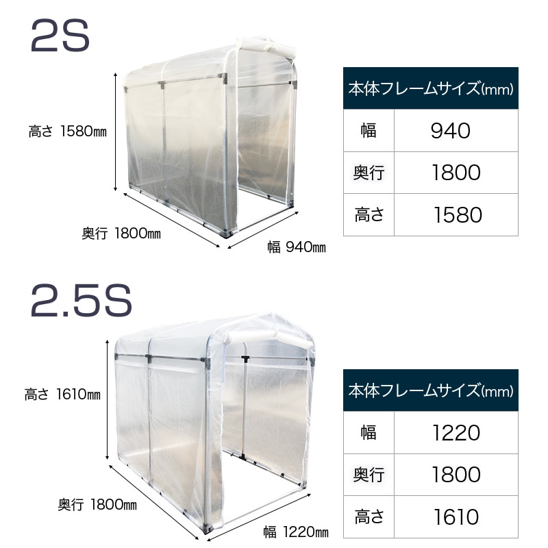 2Sサイズ、2.5Sサイズ