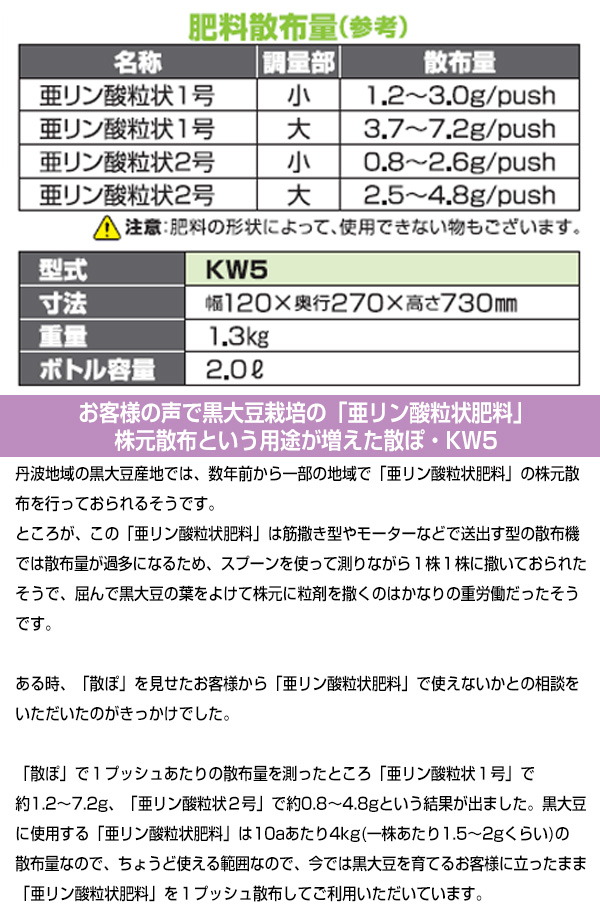 サンエー プッシュ式散粒器 散ぽ KW5 買援隊(かいえんたい)