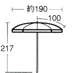 パラソル寸法