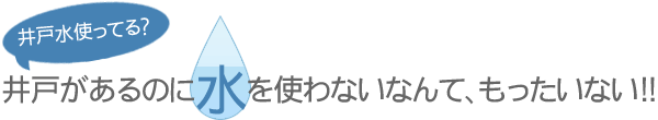 井戸があるなら使わなきゃ