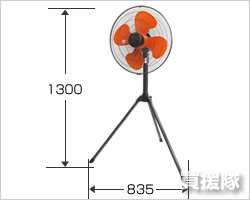 タイカツ 三脚型 工場扇 HX-450 業務用 工場用 扇風機